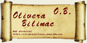 Olivera Bilinac vizit kartica